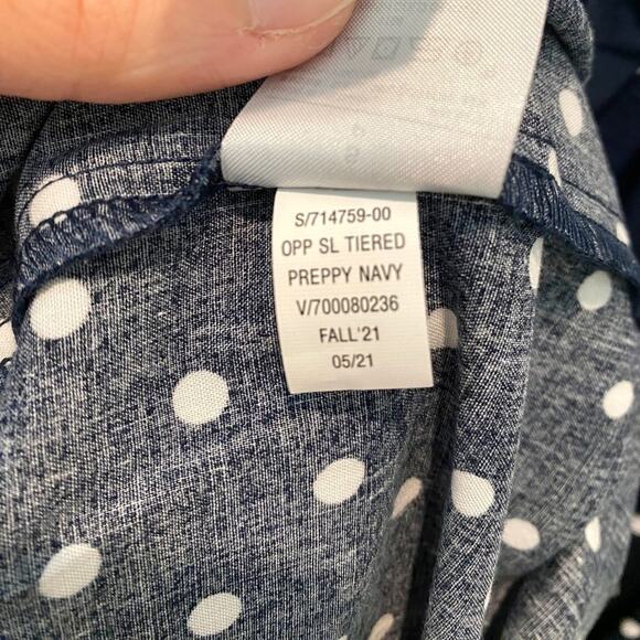 BANANA REPLUBLIC | Navy Blue Polka Dot High Neck Sleeveless Maxi Dress | Small - Picture 7 of 7